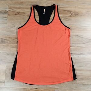 🔺️Lucy Coral & Black Racerback Athletic Tanktop Large